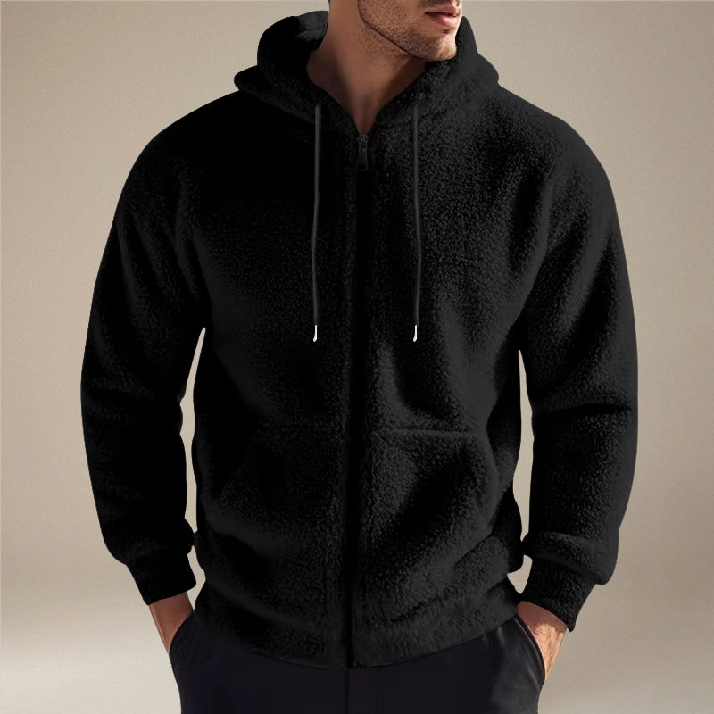 Arden – Fleece bunda s dlouhým rukávem, kapucí a kapsami