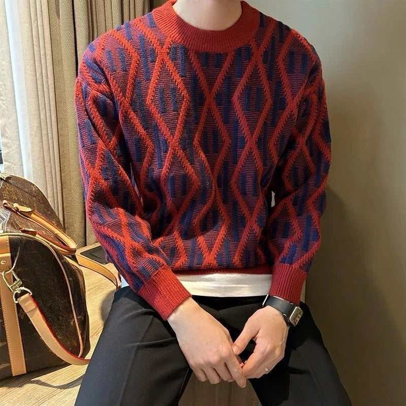 Michael – Long Sleeve Printed Sweater With Round Neck