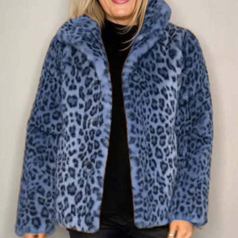 Paige – Kabát s dlouhým rukávem s leopardím potiskem a otevřeným předním dílem