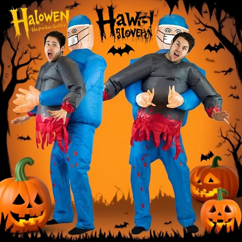 Inflatable Halloween Surgeon Costume with Ghost