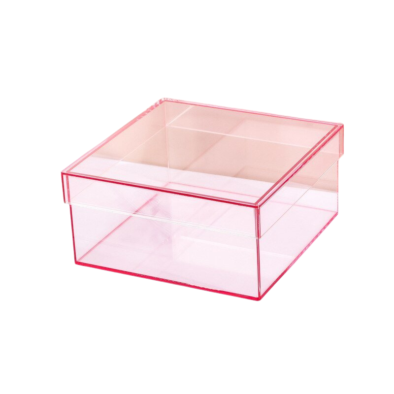 ClearNest – Scatola Portaoggetti Acrilica Colorata con Coperchio e Design Impilabile