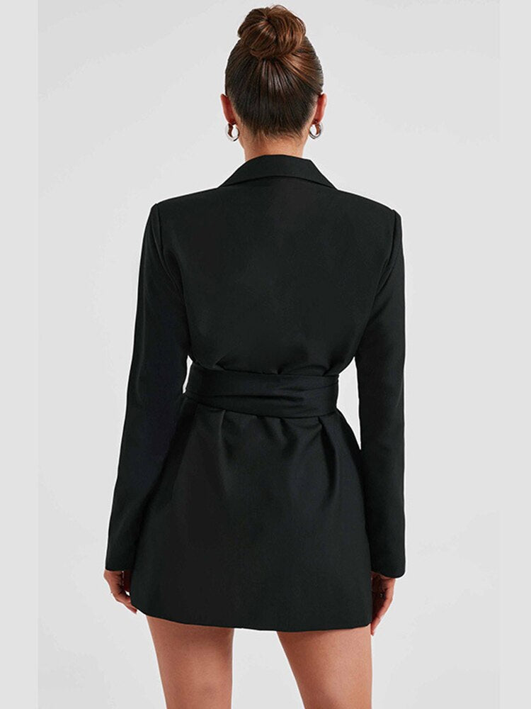 Clara - Elegant Blazer Dress with V-Neck for Women