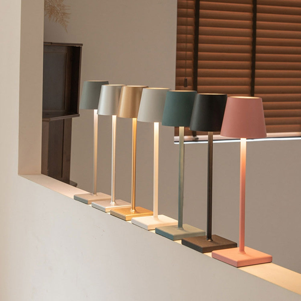 LumiGlow - Modern wireless table lamp with adjustable brightness and sleek design