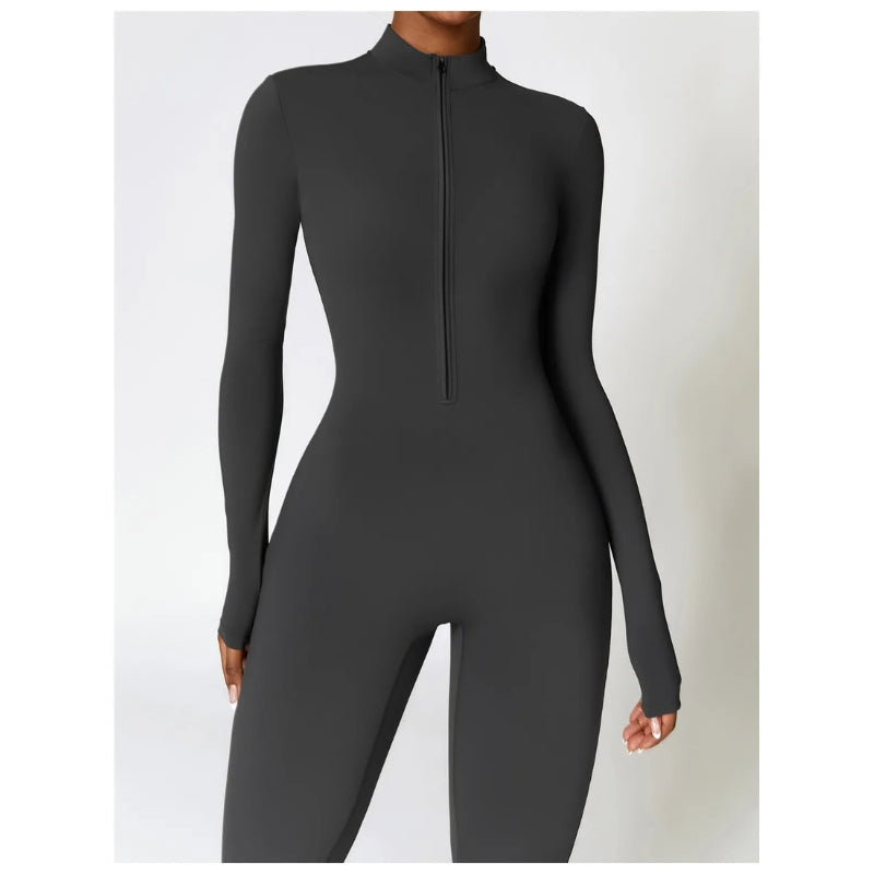 Zoey – Tuta elegante con maniche lunghe e chiusura a cerniera