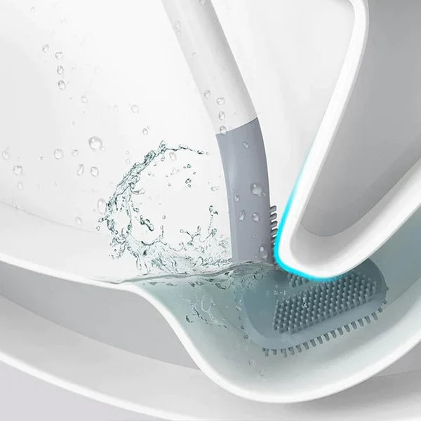 HygieneSwipe – Hajlékony WC-kefe lapos fejjel és falitartóval baktériummentes tisztításhoz
