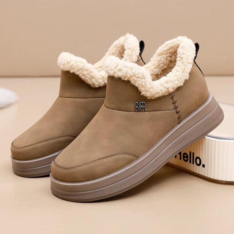 Violet - Round Toe Boots with Slip-On Design