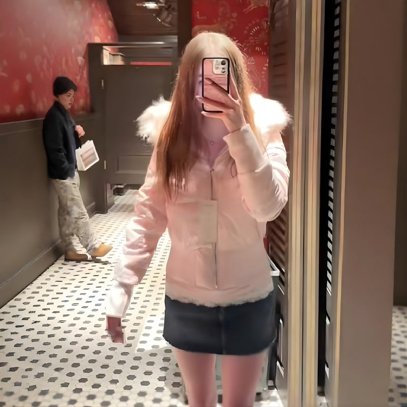 Mia - Long Sleeve Jacket with Hood and Zip Closure