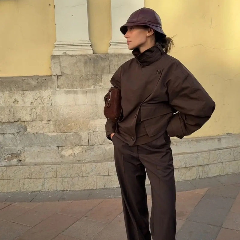 Amelia – Long Sleeve Jacket with Pockets and Loose Fit