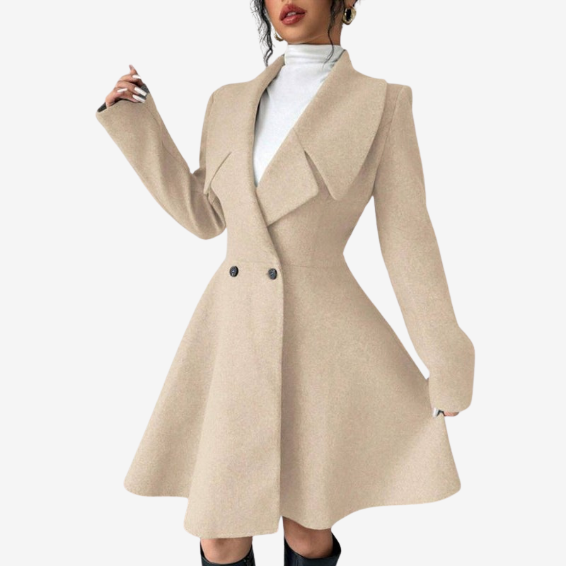Halen - Long Sleeve Coat with Lapel Collar