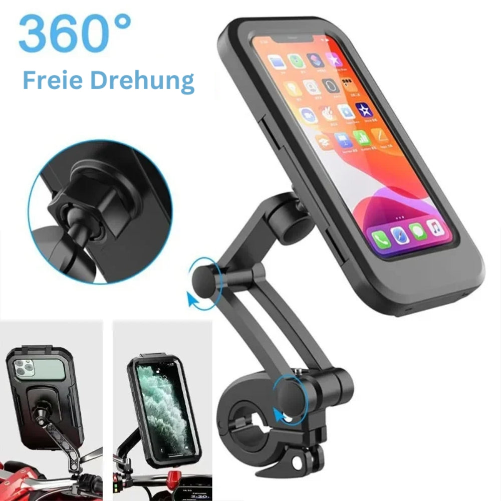 GearHold - Supporto impermeabile per telefono GPS con visione a 360° e fissaggio sicuro al manubrio
