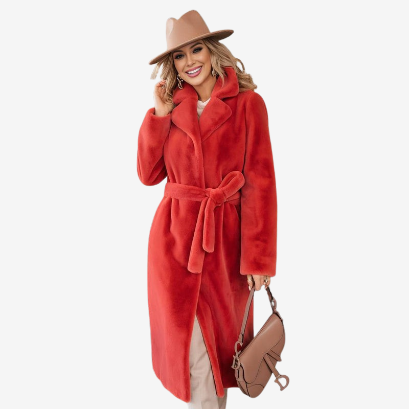 Matilda - Cappotto lungo a maniche lunghe con cintura annodata