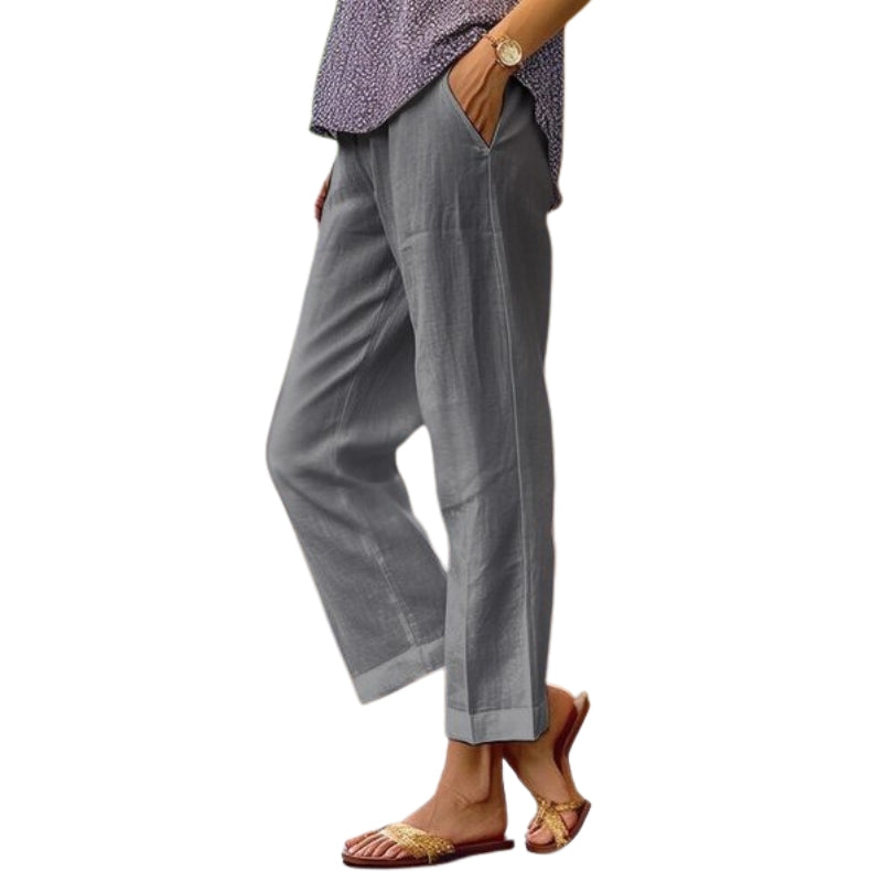 Azaria - Pantalon droit taille haute avec poches fonctionnelles