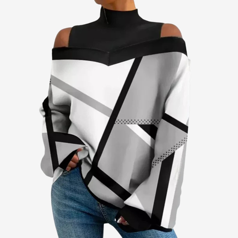 Luma – Maglione stampato con maniche lunghe e collo alto