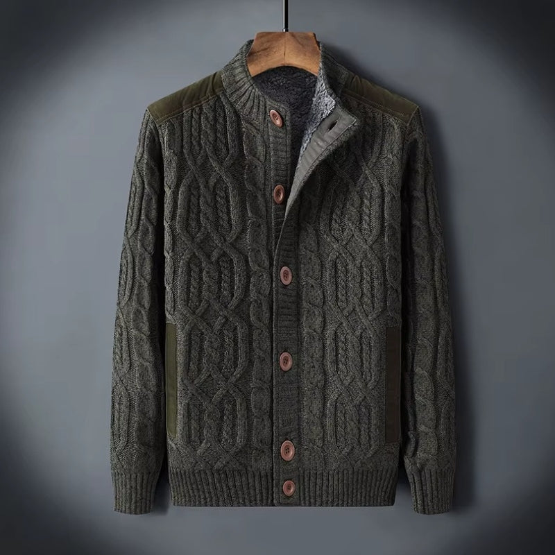 Franco - Cardigan zippé à manches longues avec poches latérales