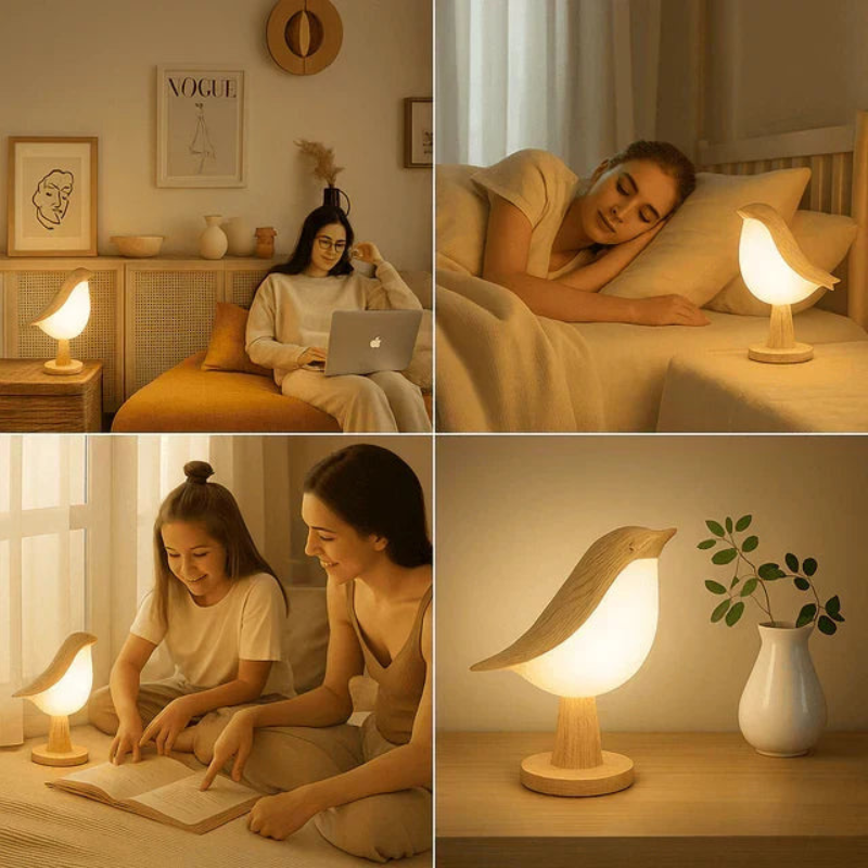 Woodlark - Lampe de table en forme d’oiseau avec LED intégrée