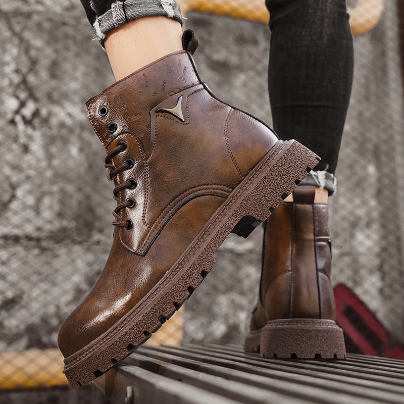 Jayden – Thick Sole Lace-Up Boots with Round Toe | Adjustable Secure Fit for Everyday Wear | Stable Support for Walking | Sizes 38–45 | Brown, Black