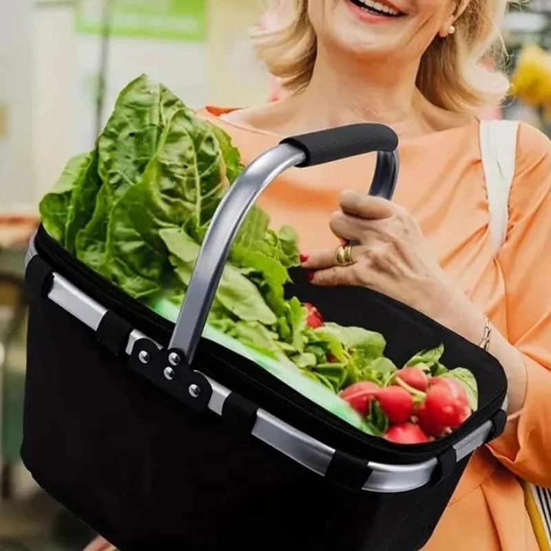 CarryFold – Panier pliable avec poignée et fermeture éclair