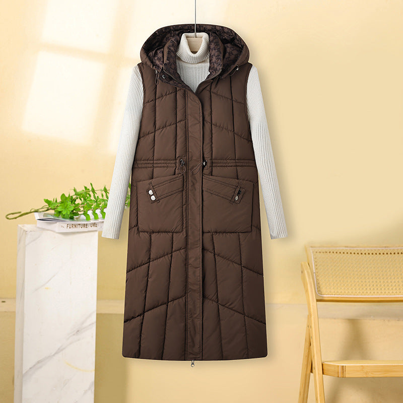 Rebecca - Double-Sided Quilted Long Jacket with Side Pockets