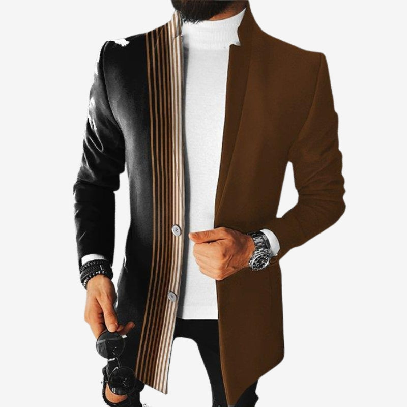 Milan - Long sleeve mid-length jacket with stand collar
