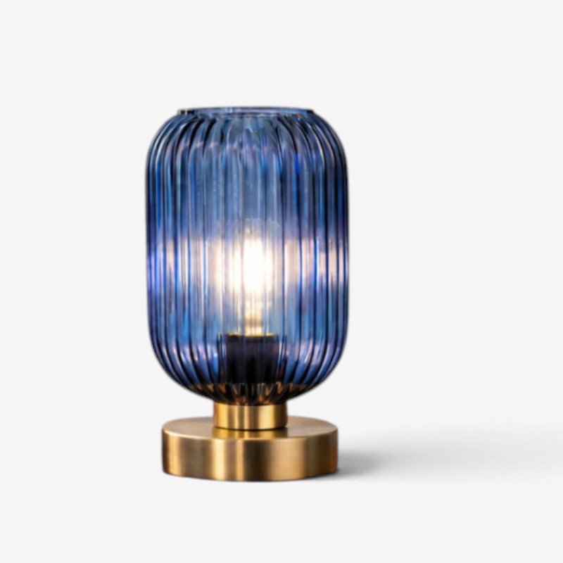 LumaGlobe - Lampada da tavolo a globo in vetro soffiato con portalampada E27 per lampadina LED