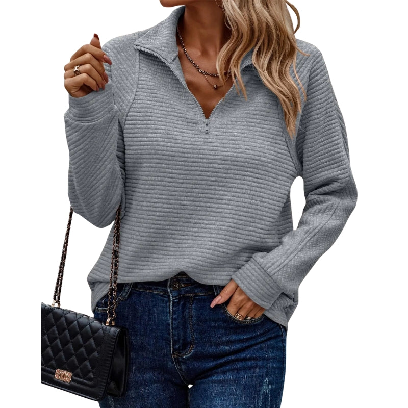 Marissa – Sweatshirt with half zipper and long sleeves