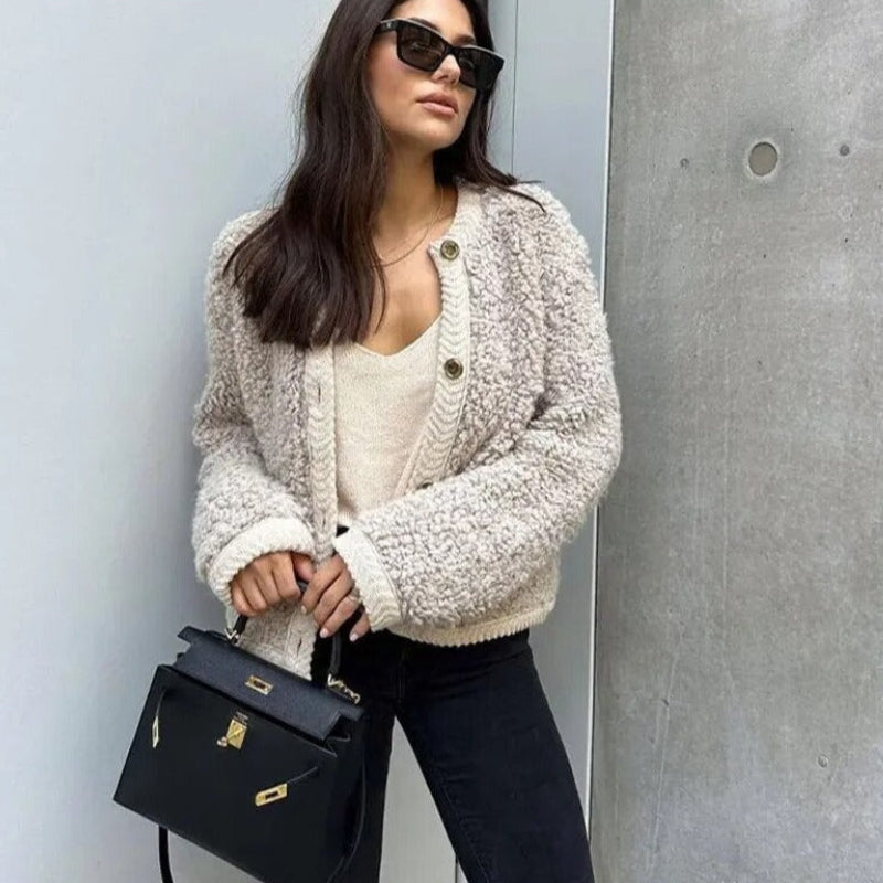 Margaret - Cardigan a manica lunga con chiusura a bottoni