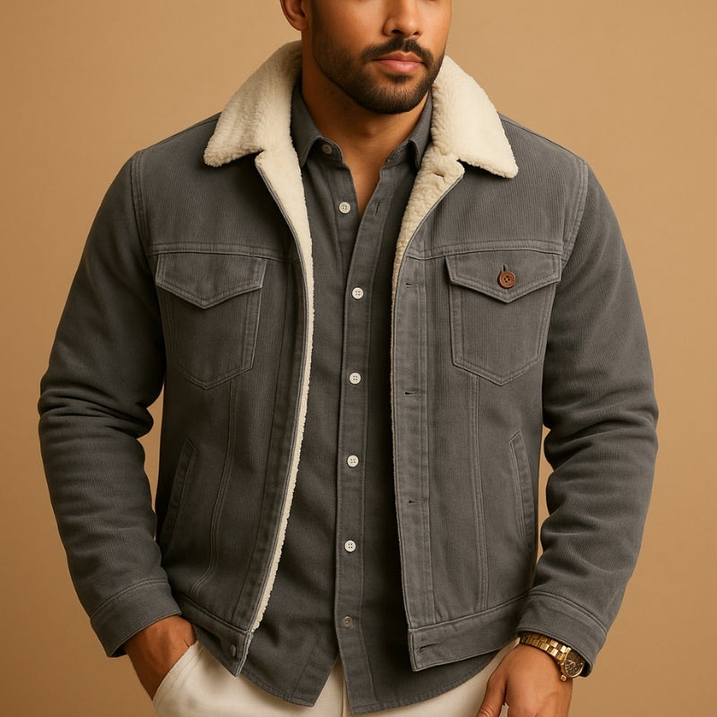 Francisco - Jacket with Long Sleeves, Button Closure, and Lapel Collar