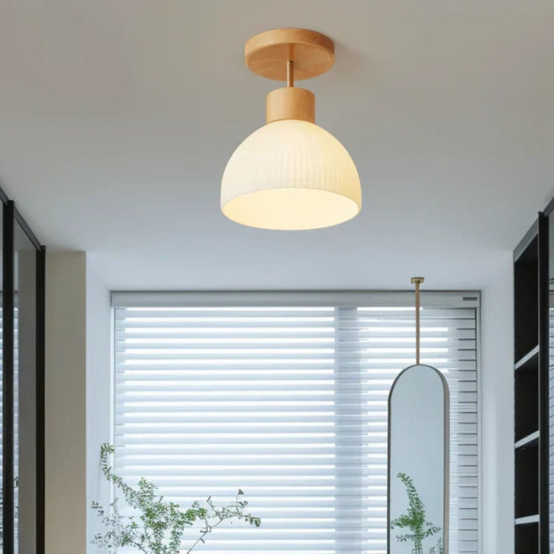 BrightRidge – Circular ribbed LED surface-mounted ceiling lamp with classic design