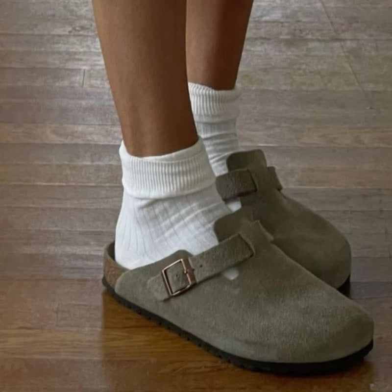 Mirren – Chaussons à enfiler mi-couverts avec boucle