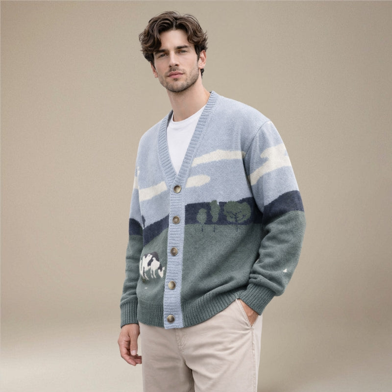 Jasper – Long Sleeve Cardigan With V Neck And Button Closure