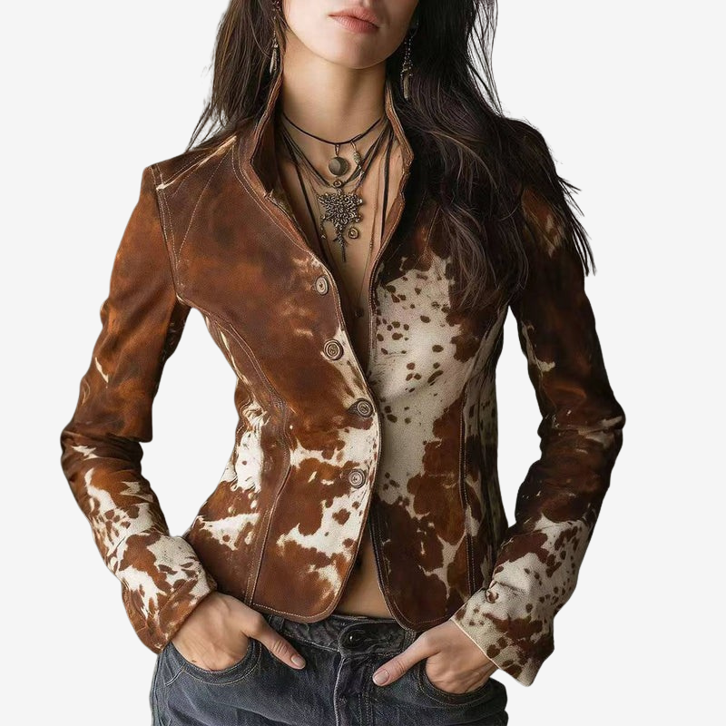 Lana - Blazer a maniche lunghe con collo alla coreana
