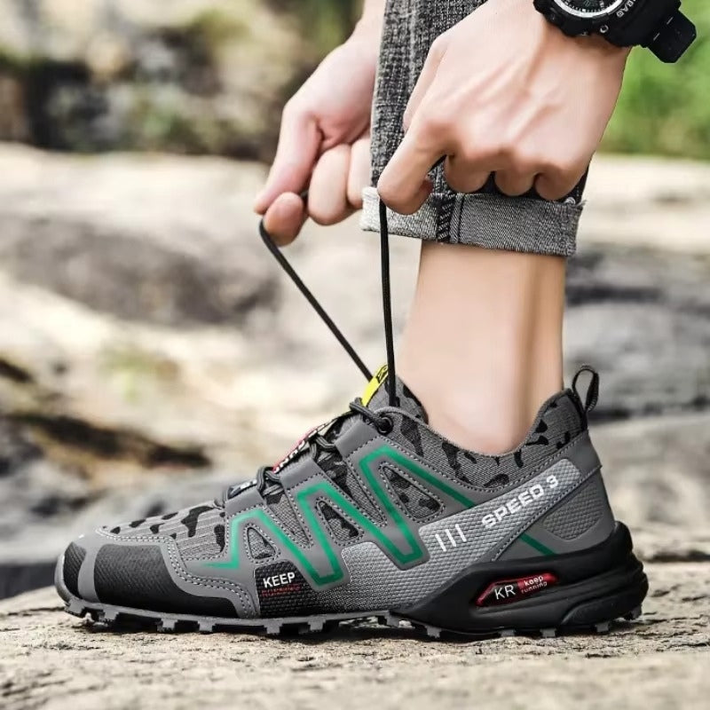 TrekMaster – Sneakersy z antypoślizgową podeszwą i okrągłym noskiem