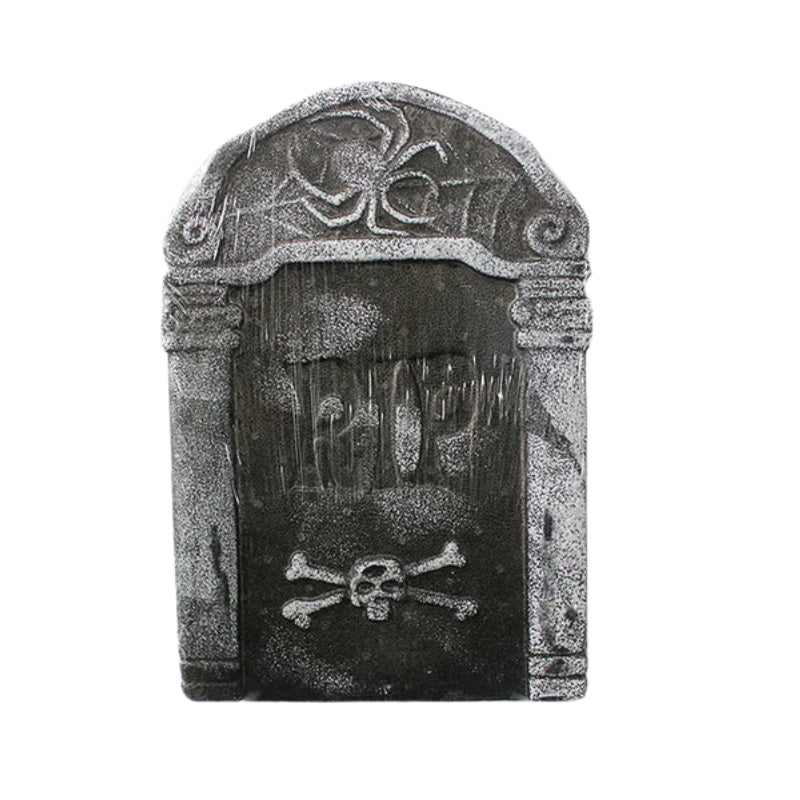 GraveGlow – Penová dekorácia náhrobku s efektom opotrebovaného kameňa na Halloween