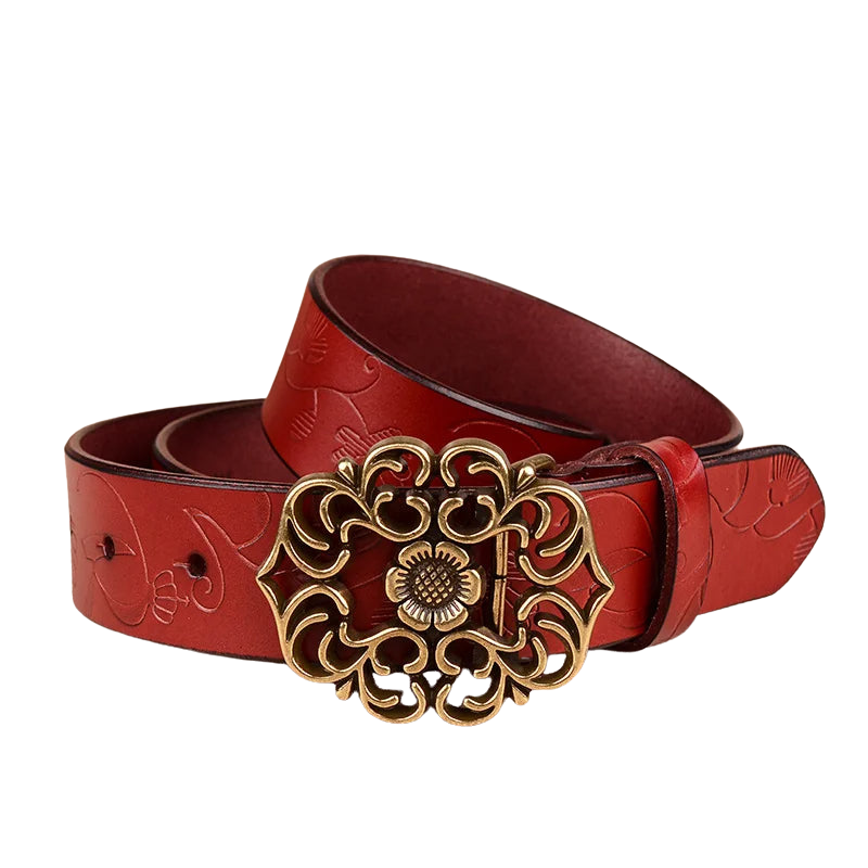 Eliana - Cintura con stampa girasole e fibbia vintage