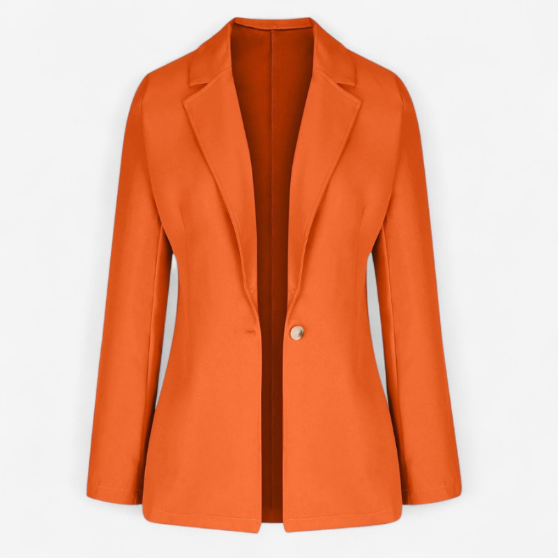 Anna – Blazer longueur cheville avec col à revers et fermeture à boutons