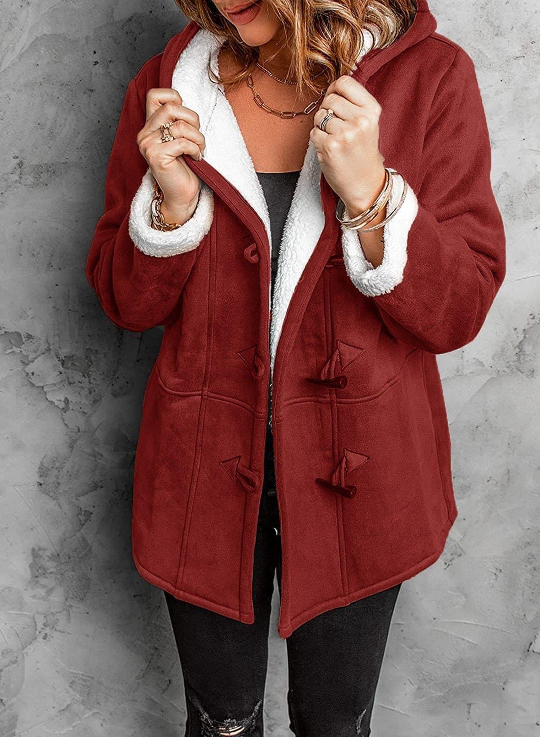 Luna - Giacca con cappuccio in stile classico con design elegante a bottoni e calore accogliente