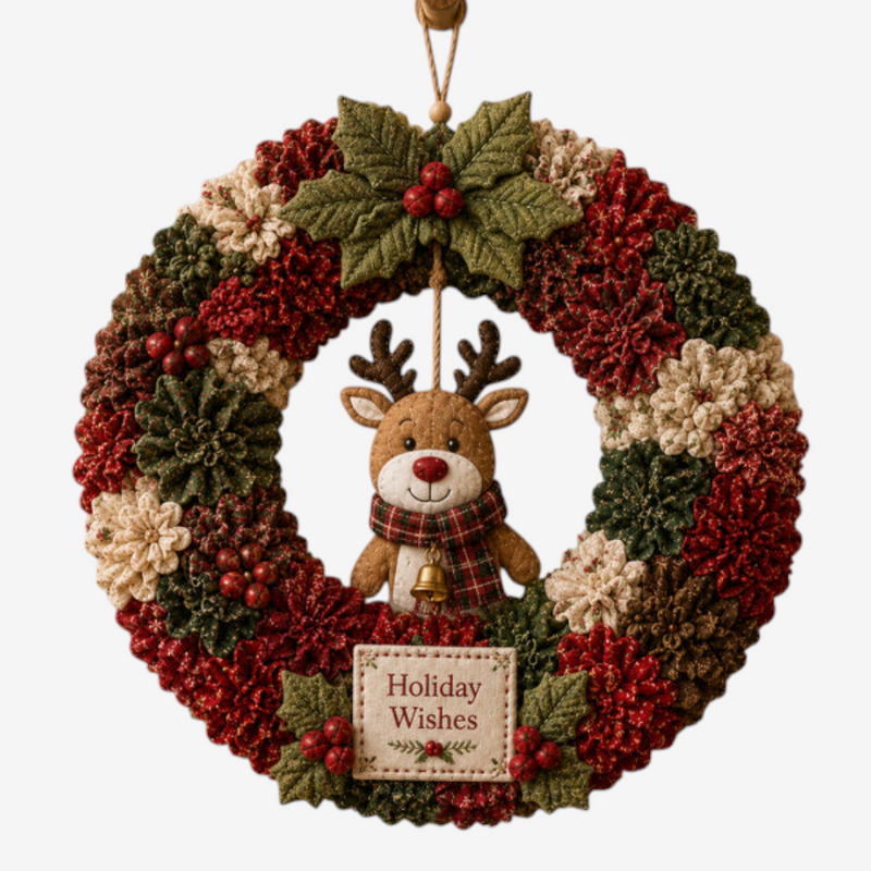 Wreathora – Kit fai da te in tessuto per ghirlanda natalizia 3D