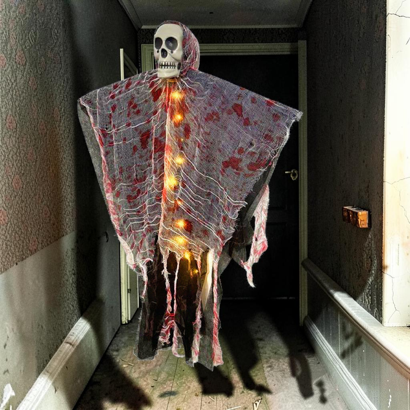 Decoración de fantasma con calavera colgante para Halloween