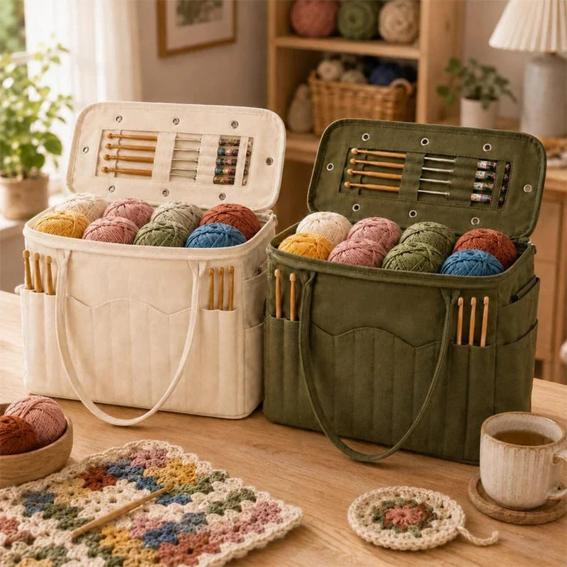 Yarnpath - Canvas Storage Bag With Metal Yarn Guides
