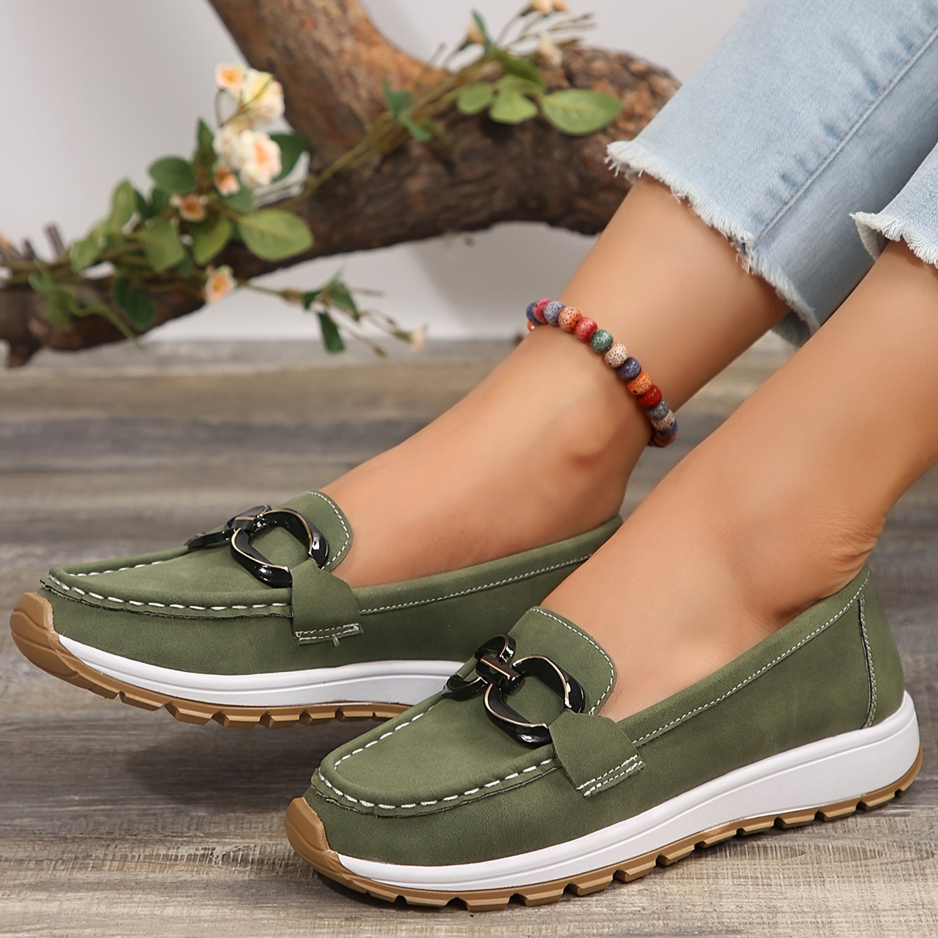 Anna - Sneakers with buckle and padded insole