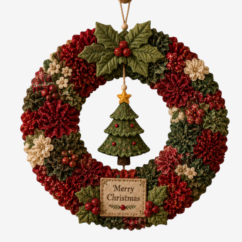 Wreathora – Kit fai da te in tessuto per ghirlanda natalizia 3D