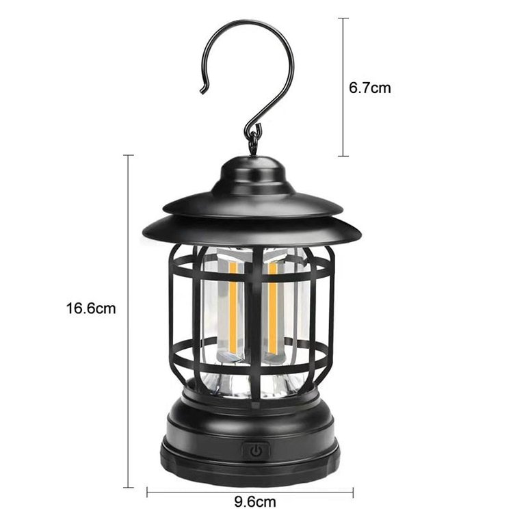 TimberGlow - Vintage-inspired portable camping lamp with warm mood lighting