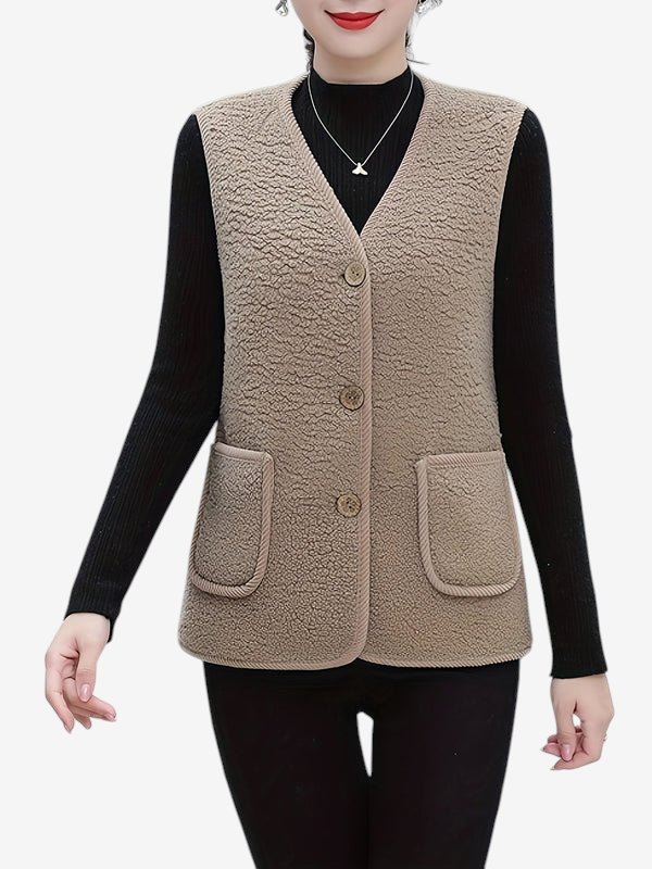 WarmLayer – Zateplená vesta bez rukávů s fleecovou podšívkou a výstřihem do V