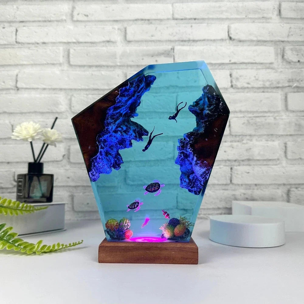 MarineGlow - Lampada decorativa notturna con effetti marini e illuminazione regolabile