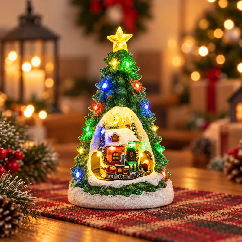 WinterGlow - Villaggio natalizio in miniatura con illuminazione LED