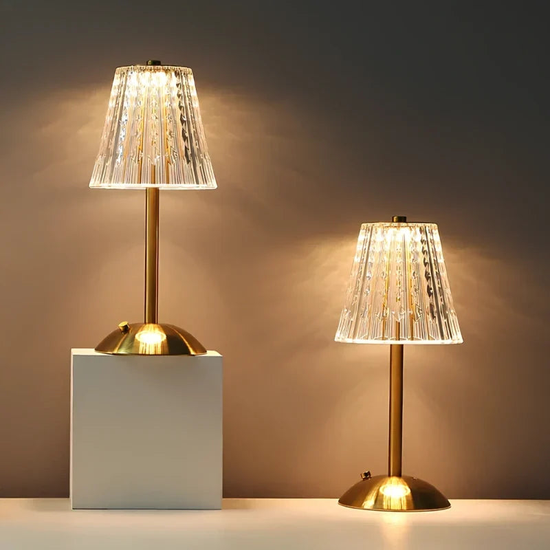 Crystelle - Lampada da tavolo in cristallo con controllo touch
