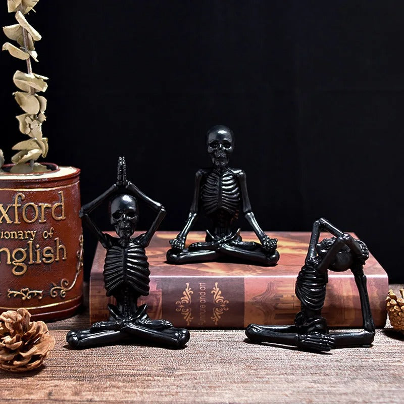 Figurka szkieletu na Halloween, dekoracja z żywicy