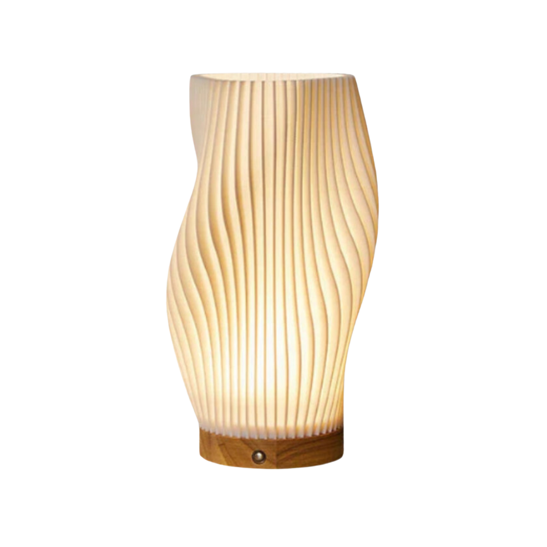 GlowWave – Lampă de masă modernă cu model valuri pentru iluminare ambientală confortabilă