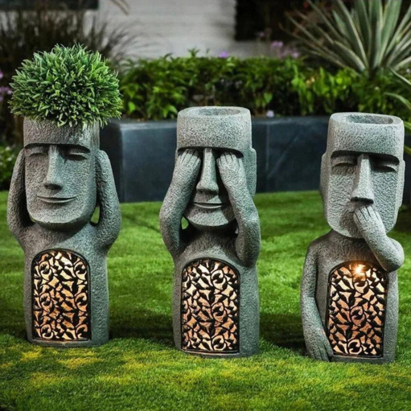 GlowPot – Artistic flower pot sculpture with solar LED