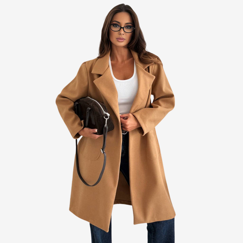 Zariah - Long Sleeve Coat with Button Closure